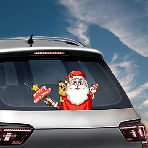 Merry Christmas Family Car Waving Wiper Decals Rear Window Wiper Stickers Windshield Car Stickers And Decals for Car Accessories