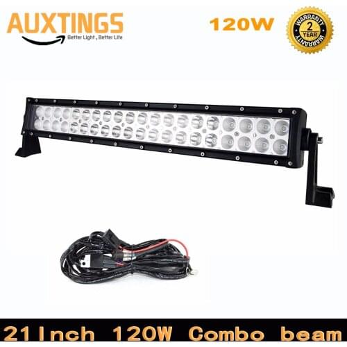 DISCOUNT!!! ip67 12/24 volt led light bar 21'' inch 120W COMBO light bar WITHIN WIRING led offroad light bar 8000lm auto light