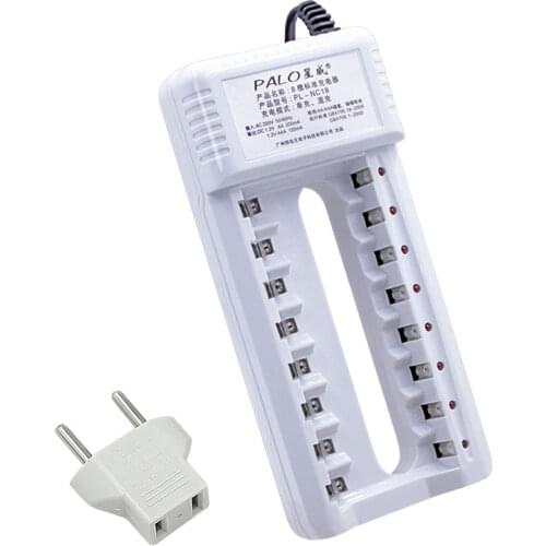 PALO Smart Battery Charger For 1-8pcs NI-MH NI-CD AAA AA Rechargeable Batteries WIth LED Light For Rechargeable Battery