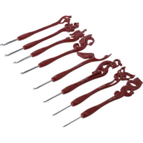 8 Sizes Aluminium Circular Crochet Knitting Sweater Needles Craft Set Bird New Durable practical crochet hook knitting needles