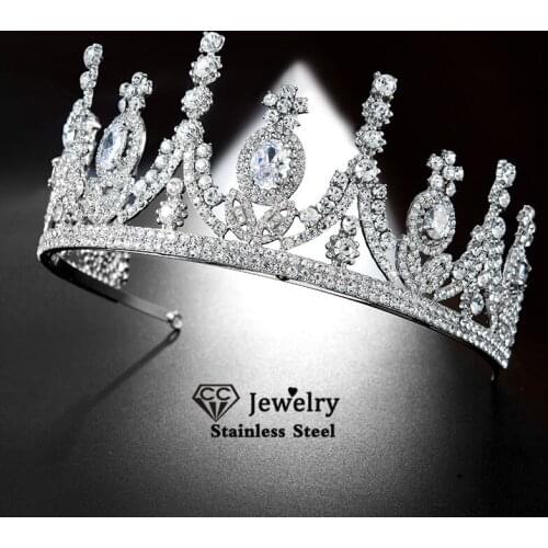 CC Wedding Crown Women Hair Accessory Bridal Tiaras and Crowns Engagement Jewelry Princess Hairbands Luxury Headdress Party HS47