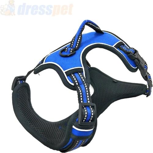 Super Strong Pet Dog Harness For Small Medium Large Dogs Reflective Collar Adjustable No Pull Dog Harness Vest For Pet Size XL