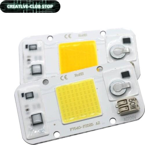 AC220V 50W Smart IC LED COB Chips LEDs Lamp For Flood light Spotlight Accessories Emitting Diode No Need Driver Matrix Lighting