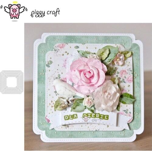 Piggy Craft metal cutting dies cut die mold Irregular square frame Scrapbook paper craft album card punch knife art cutter die