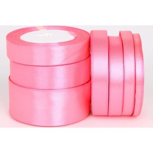 25 Yards Dark Pink Satin Ribbon for DIY Bow Craft Decor Wedding Party Decoration Gift Wrapping Scrapbooking Supplies