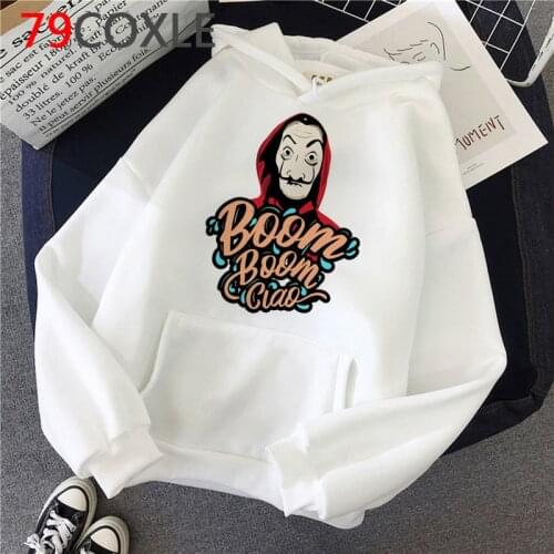 La Casa De Papel Hoodies Men Kawaii Cartoon Money Heist Hooded Bella Ciao Kawaii House of Paper Harajuku Top Sweatshirt Male