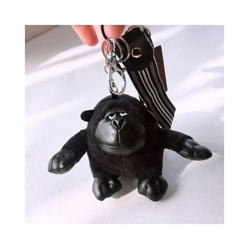 Creative Animal Keychains Cartoon Fluffy Doll Trinket Rings For Mens Car Pendant Bag Holder Accessories PU Leather Chains