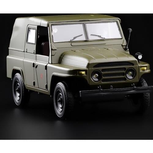 High Simulation Exquisite Model Toys: ShengHui Car Styling Nostalgic Retro 212 Beijing Jeep 1:24 Alloy Military Vehicle Model