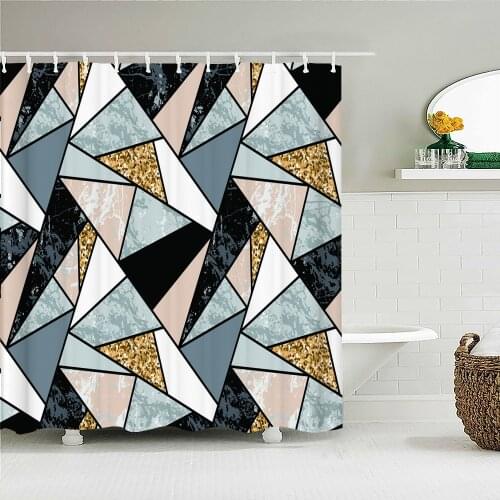 Scandinavian style art geometric printing shower curtain bathroom decoration home decoration