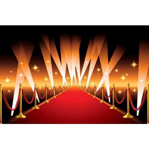 Celebrity Hollywood Gold Star Vip Red Carpet Scene backgrounds High quality Computer print party backdrops