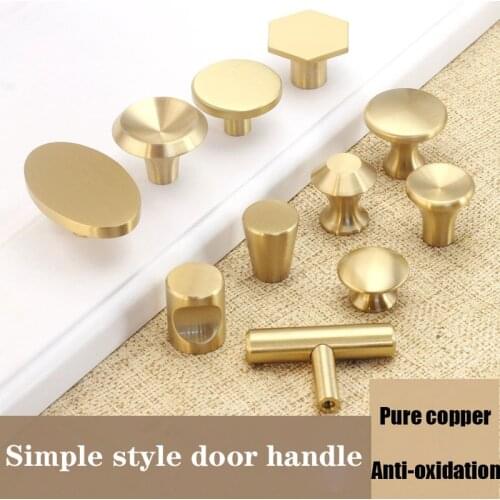Golden Multiple Size Handles Of Gate Furniture Interior Cabinet Door Knobs And Handles For Drawers Pure Copper Anti-oxidation