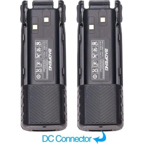 2PCS Baofeng UV-82 BL-8 DC 7.4V 3800mAh Li-ion Battery with DC Connector For Walkie Talkie BaoFeng UV-82 UV-8D Two Way Radio