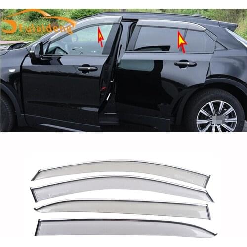 4pcs For Cadillac XT4 2018-2021 Window Visor Sun Rain Guard Vent Shade Awnings Shelters Car Styling Accessories