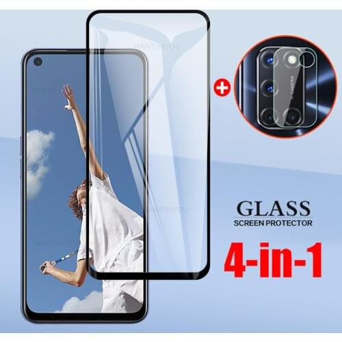4 In 1 For A92 A72 A52 6.5" Full Cover Tempered Glass For OPPO A 52 A 72 A 92 Camera Lens Screen Protector Glass