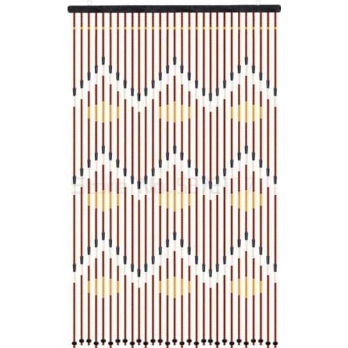 90x195cm Wood Bead Curtain 31 Line Wave Retro String Door Curtains Handmade Wooden Blinds Fly Screen Porch Bedroom Divider