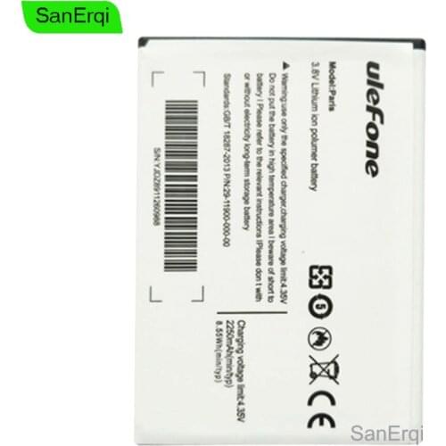 Battery for Ulefone Paris Paris X Mobile Phone Battery Batterie Bateria backup battery 2250mAh New Tested
