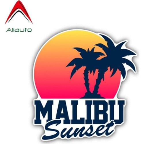 Aliauto Personality Malibu Sunset Sticker Decal PVC Car Accessories Vinyl for Nissan Suzuki Peugeot Motorcycles,11cm*11cm