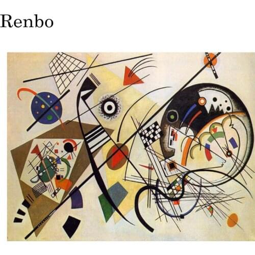 Diy Full Square Drill 5D Diamond Painting Cross Stitch Geometry Design Wassily Kandinsky Diamond Embroidery Wall Decoration