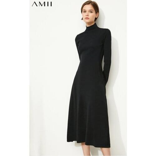 Модные вязаные платья Amii China At AliExpress