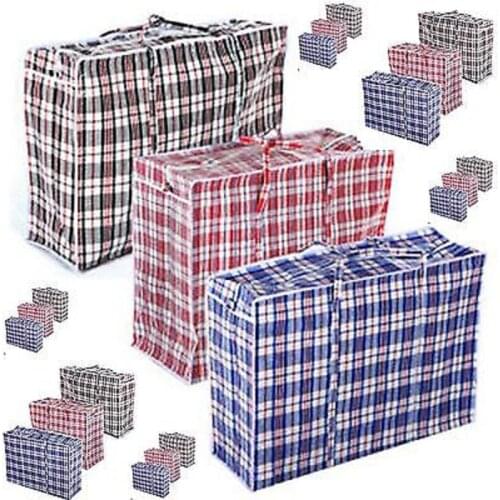 Jumbo Small Laundry Bags Zipped Reusable Large Strong Shopping Storage Bag Random Color