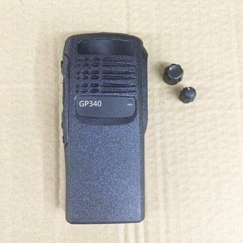 10pcs/lot The housing front case shell for motorola GP340 walkie talkie with 2 knobs,labels, dust cover