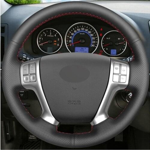 DIY Hand-stitched Black Artificial Leather Car Steering Wheel Cover for Hyundai Veracruz 2007-2012 IX55 2007-2012 Vera Cruz