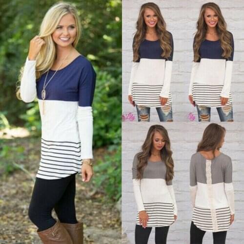 Elegant Women Long Sleeve T-shirt Casual Loose Pullover Tops Sweater Blouse Tee