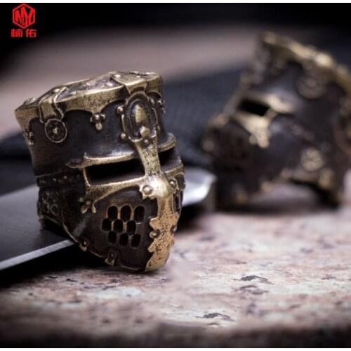 Brass 1PC Samurai Helmet Knife Bead Bracelet Paracord Beads Flashlight Pendant Accessories