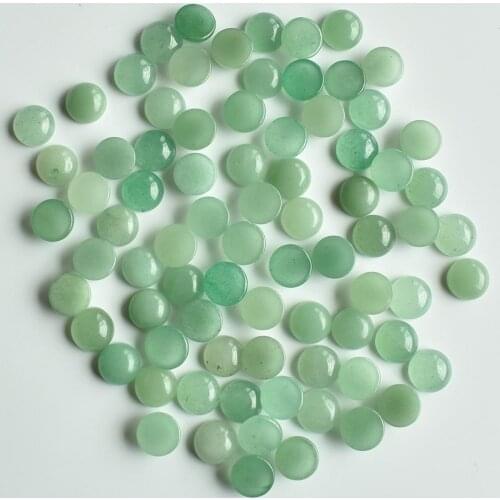 2020 fashion high quality natural green aventurine round cab cabochon beads for jewelry Accessories 10mm wholesale 50pcs/lot