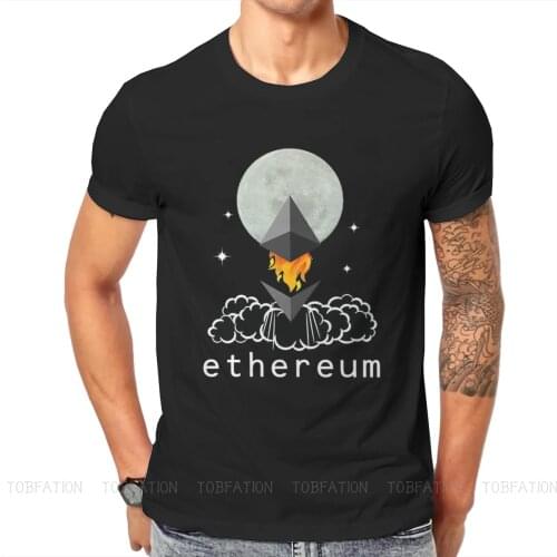 Crypto Cryptocurrency Ethereum To The Moon Tshirt Classic Grunge Mens Clothing Tops Large Cotton Crewneck T Shirt