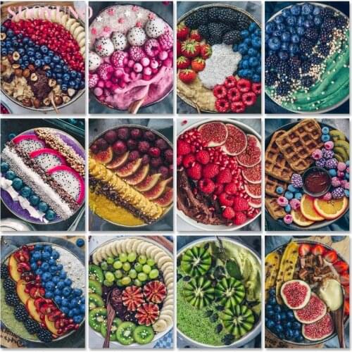 SDOYUNO Painting By Number Fruit Drawing On Canvas HandPainted Wall Art DIY Pictures By Number Home Decor Gift Kits