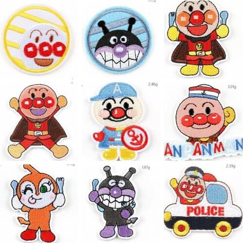 Cartoon Clown Anime Bread role Embroidered Patches Iron On Badges Coats Shoes Parches for Children Clothing Appliques
