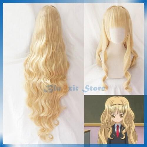 Mashiro Rima Cosplay Wig Curly 120cm Long Golden Wig Body Wave Shugo Chara ! Doki Synthetic Hair Role Play Halloween Blonde Hair