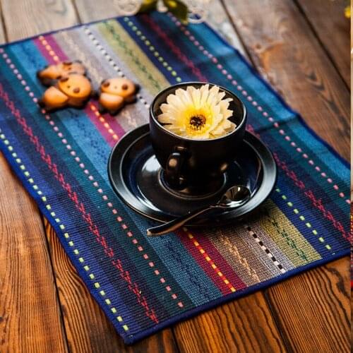 Pastoral Thicken Cotton Placemat Fabric Linen Sliding Insulation Placemat Student Tablecloth Table Mat Western Placemat