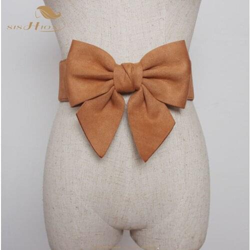 Elastic Waistband for Dress Accessories VB0043 Women Navy Blue Red Black Wide Corset Korean Belt with Big Bow