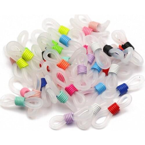 50pcs/lot 21x5mm Transparent Glasses Connector Glasses Holder Bulk Adjustable Holder Ring Rope Sunglasses Connector