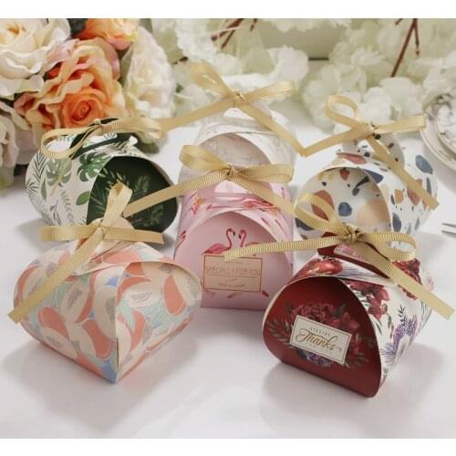 Multicolor Wedding Favor and Gift Boxes Paper Candy Box Cake Packaging Box Gifts Bags for Baby Shower Birthday Party Supplies