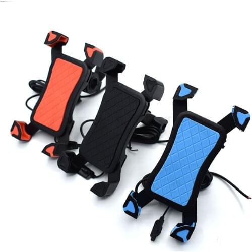 Universal Motorcycle Phone Holder Mobile Stand For Moto Support USB Charger Holder for Kawasaki ZX-6 Z750S ER-5 ZR750 ER6N ER6F