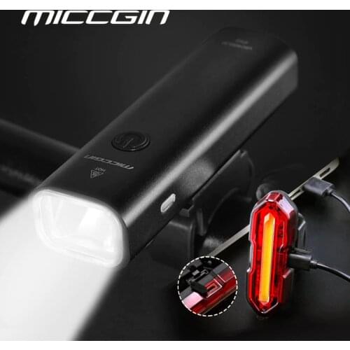 Bike Light Set LED USB Rechargeable 2000mAh Aluminum Front Rear Rainproof Bicycle Ultralight MTB Lantern Cycling Flashlight