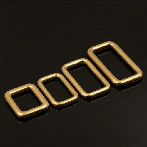 Precise casting quality solid brass bag rectangle o ring leather bag belt strap clip 5pcs/lot