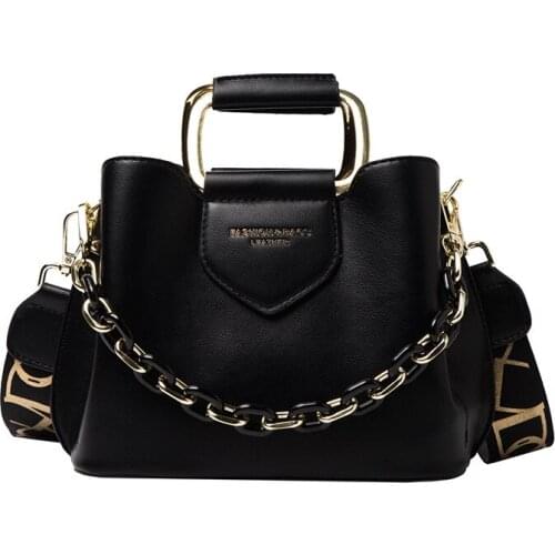 Ansloth Women PU Leather Cross Body Bucket High Quality Portable Ladies Handbag Messenger Bag Short Handle Color Luxury HPS1203