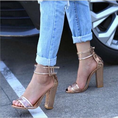 Snake pattern Womens shoes Vogue summer Nice sandals explosion models high-heeled shoes foreign trade big size 34-43