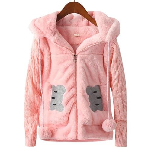 2-12 years 2020 Autumn Winter Girls Woolen Coat Rabbit Jacket Hooded Children Coat Winter Girls Thick Warm Jacket For Girls Kid