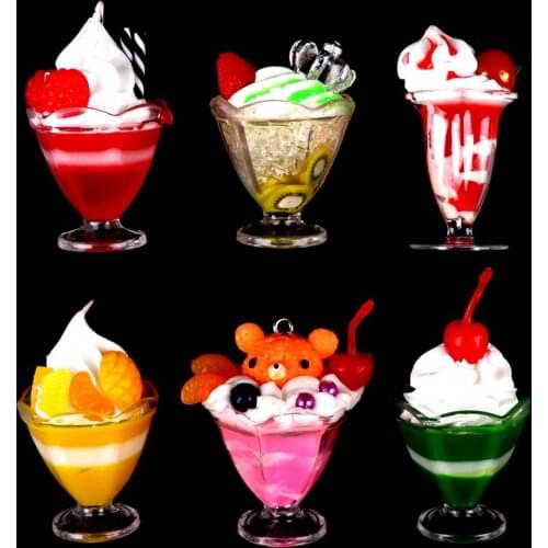 1pc Drink Ice Cream Cups Set Model Pretend Play Mini Food Doll Accessories Fit Play House Toy CUTE Dollhouse Miniature