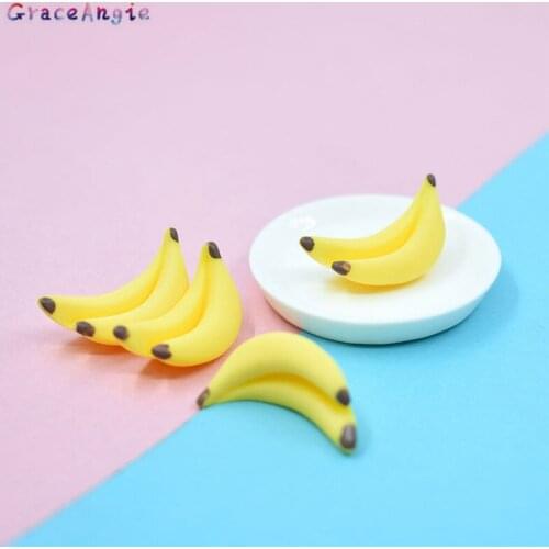 10pcs Artificial Fake Miniature Food Fruit Banana Play DollHouse Toy Decorative Party Craft Kawaii DIY Embellishment Accessories