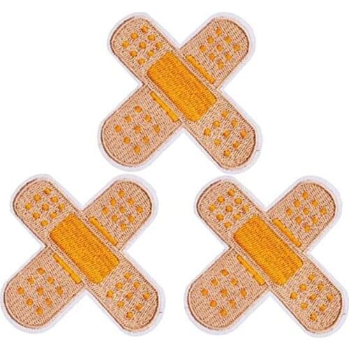 3Pcs New Band-aid Set Capsule Wound Patch Applique Cartoon Iron on Embroidered Patches for Clothing DIY Sticker
