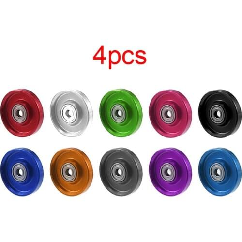 4Pcs 13mm Roller Aluminum Alloy Guide Rollers 94860 Spare Parts for Tamiya Mini 4WD Racing Car Models