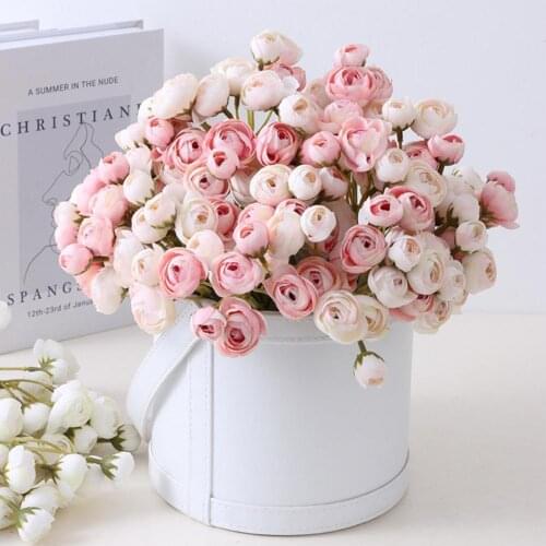 9 pieces/Bouquet Artificial Flowers Lasting Decoration Roses Blooming Artificial Flowers Wedding Decoration Flower Decoratie