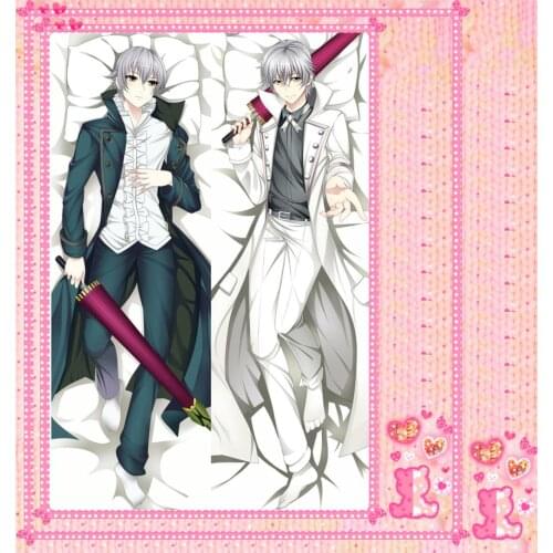 Anime Cartoon K Project Double Bolster Hugging Pillow Case Pillow Cover Pillowcase Peach Skin 2 Way No.61074