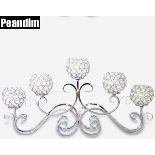 PEANDIM Romantic Vintage Home Decor Wedding Decorations Crystal Wedding Centerpiece Candle Holder